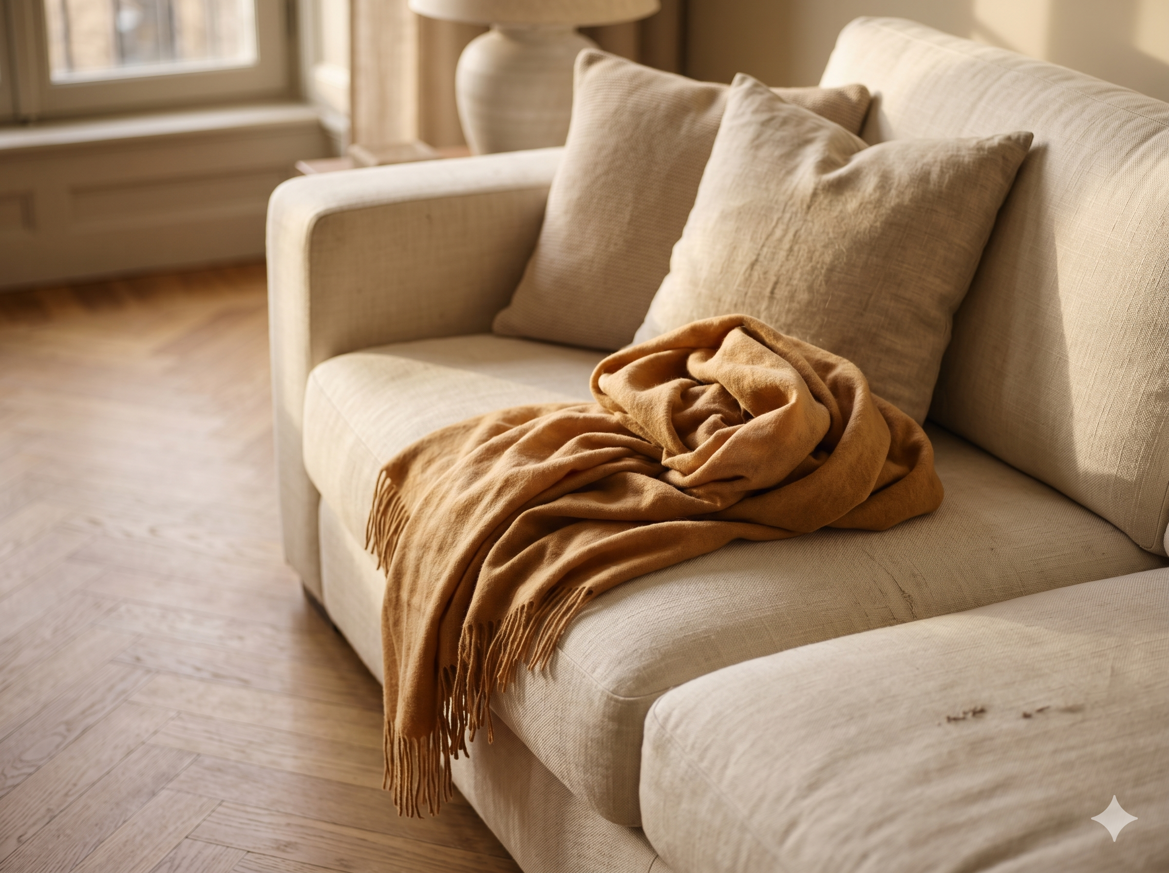 sofa throw corner pool caramel cashmere styling ramya