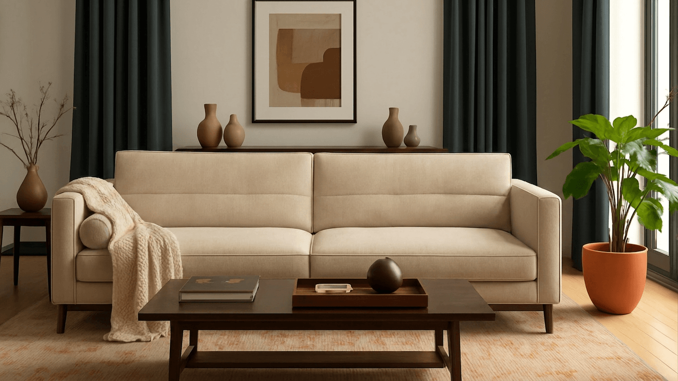 Beige sofa styling